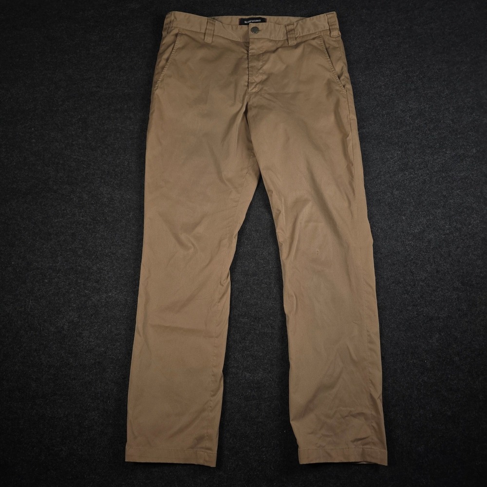 Bluffworks Tailored Fit Travel Chino Pants Khaki Preppy Mens 32x30 (Fits 32x29)